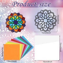 18 Pack Colorful Mandala Window Clings DIY Kit Stained Glass Kits
