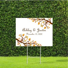 Autumn Trees Themed Yard Sign Great for Wedding Birthday Bridal Shower occasion