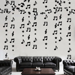 Black Shimmering Musical Note Star Hanging Garland Black Music Theme Party Hangi