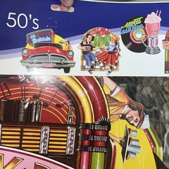 Vintage 1988 Beistle Fabulous 50s Jukebox,Soda Fountain Paper Cutouts NEW 4 Pcs.