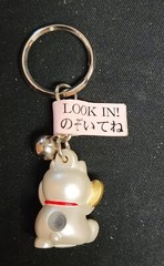 Japanese Netsuke Phone Keychain Bell Charm Maneki Neko Lucky Cat Made in Japan