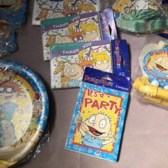 Designware 1998 Rugrats Vintage Party Decor Banner Hats Cards Bags Plates NEW