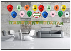 Ramadan Decoration(21Pcs) Ramadan Balloons Banner Ramadan Gift Islamic wall gift