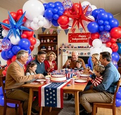 Red White and Blue Balloon Garland Arch Kit 143PCS Patriotic 4Th of July Decorat