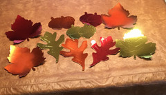 Shiny Cardboard Leaf Decorations see description for sizes