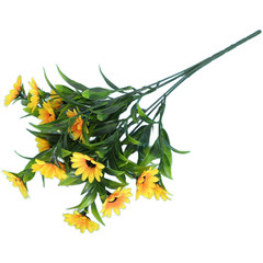 15 Head Yellow Artificial Sunflowers with Flexible Stems for Home Decor
