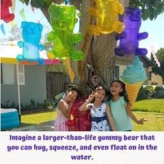 Inflatable Gummy Bears Huge 24″ – Pack of 6 Unique Blow Up Pool Toys for