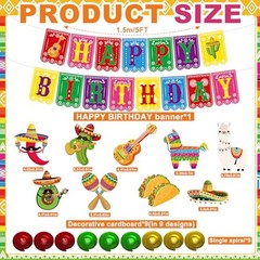 Cinco de Mayo Party Decorations Set Happy Birthday Banner Mexican Fiesta Red