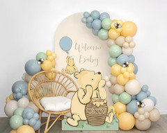 131PCS Classic Winnie Baby Shower Birthday Decorations Large Winnie Coroplast Cu