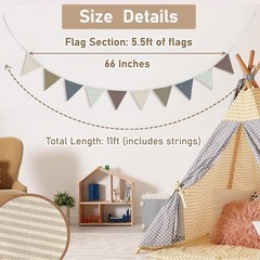 Nursery Wall Art Decor,Boho Room Triangle Banners
