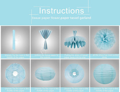 Blue Pink Purple Party Decorations – 15Pcs Tissue Pom Poms Paper Flowers Paper L
