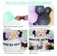 Monster Mash Balloon Arch Kit with Banner & Zombie Hand Garland – New