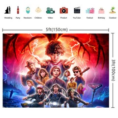 Strange Thing Party Supplies Birthday Banner Backdrop Poster Vinyl for Kids