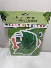 LET’S GET WILD PARTY SUPPLY SET: NAPKINS PLATES BANNER Giraffe Monkey Lion Tiger