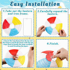 ‎ 15PCS Pool Party Decorations Beach Ball Paper Lanterns – Summer Luau Hawaiian
