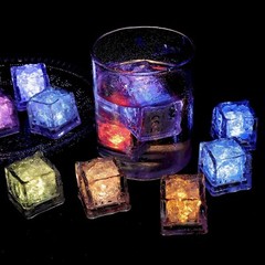 12Pcs Waterproof LED Ice Cubes, Multicolor Light Up Glow Cubes for Bar Wedding