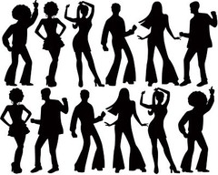 Motiskyy 12 Pcs Disco Dance Silhouettes Cutouts Large Retro Removable PVC Wal…