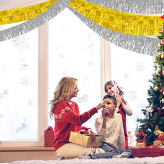 3 Packs Metallic Foil Fringe Garland Gold Wall Hanging Tinsel Fringe Banners For