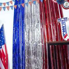 4th of July Decorations, 3Pack Red White and Blue Decorations Streamers Patrioti