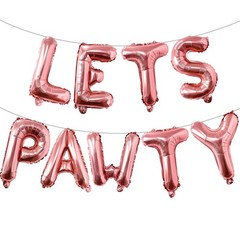 9 Pcs Lets Pawty Balloons Banner 16 Inch, Dog Cat Pet Letters Sign Lets Pawty…