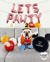 9 Pcs Lets Pawty Balloons Banner 16 Inch, Dog Cat Pet Letters Sign Lets Pawty…