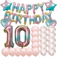 Sweet 10th Birthday Decorations Party Supplies,Rainbow Number 10 Balloons,10t…