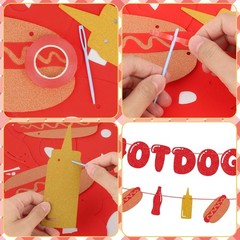 Festive Hotdog Bar Banner Set – Ideal Decorations for Kids & Adult Parties