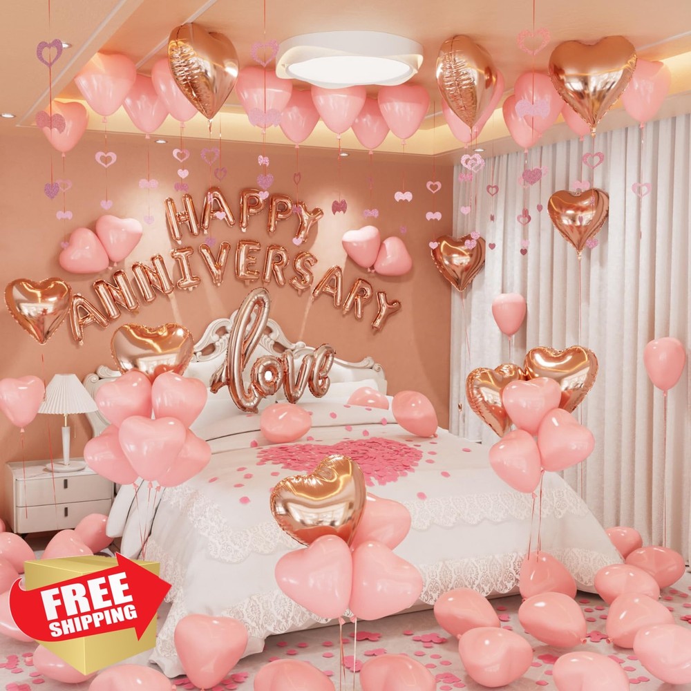 Adeyoo Rose Gold Anniversary Decorations Set