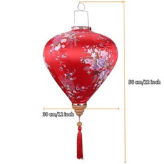 12 Inch Floral Pattern Oval Satin Silk Lanterns Hanging Chinese Home Decoration