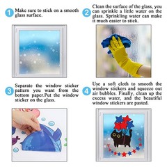 Patriotic Window Clings Double Sided Red Blue Star Black Cat Glass Decal Sticker