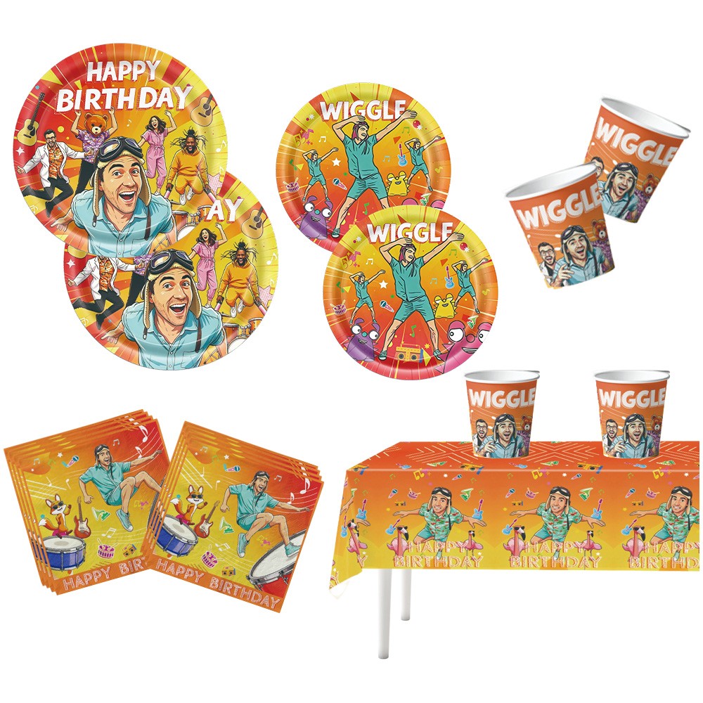 Danny Party Supplies Set Plates Cups Tablecloth Napkins Birthday Decor