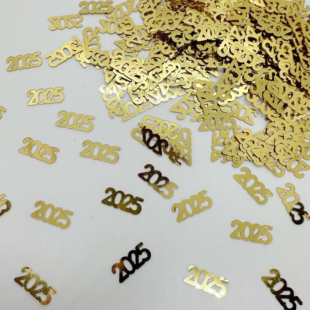 Gold 2025 Confetti Year 2025 Glitter Metallic Retail Pack #7642 QS0