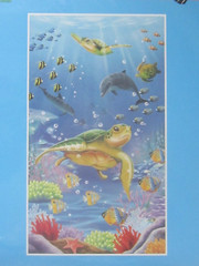 Undersea Tropical Fish Dolphin Turtle 42″x72″ Pkg Wall/Door Mural Decoration New