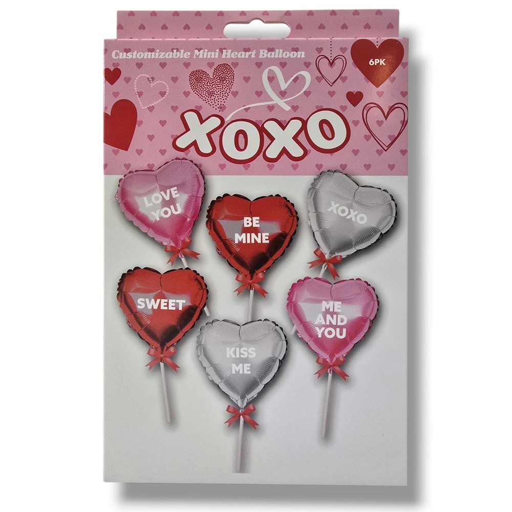 Valentines Customizable Mini Heart Balloons Kit. DIY