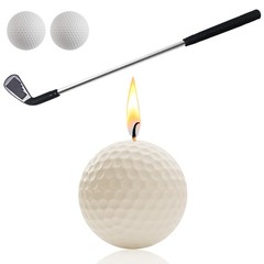 Golf Ball Birthday Candles, Cake Topper & Mini Club for Iron, White
