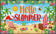 Summer Banner Summer Party Decoations 71X43 Inch Large Summer Beach Backdrop Ban