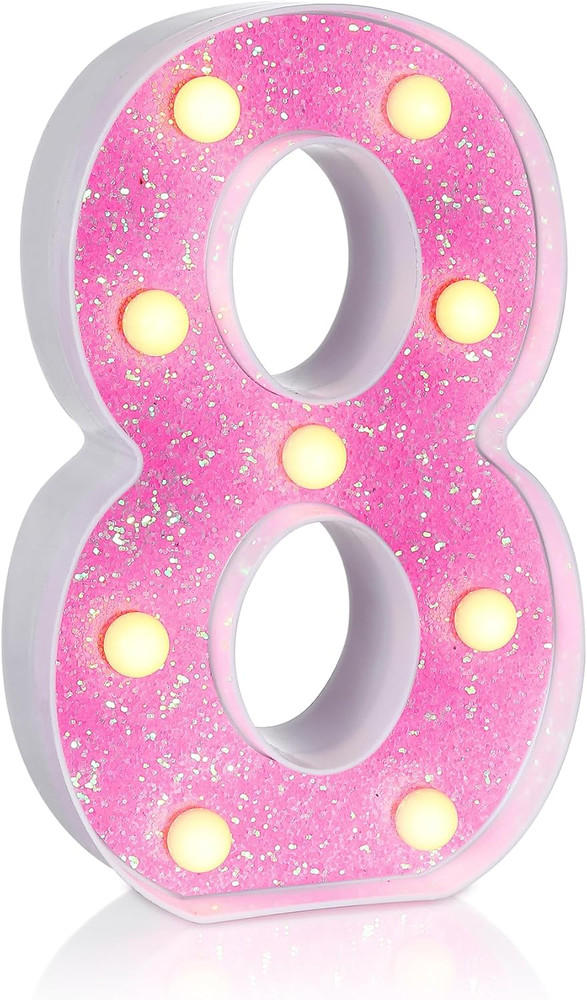 Pink Light up Letters，Pink Party Decorations,Girls Room Decor,Glitter Marquee Nu