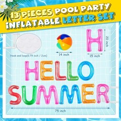 Best Ceenna 20″ Hello Summer Floating Pool Inflatable Letters Decoration with 4