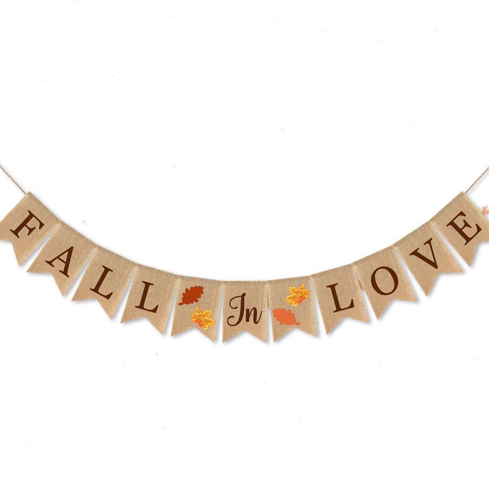 Fall In Love Banner Sign Garland for Thanksgiving Fall Autumn Wedding Party