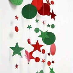 1Pc 13ft Glittering Red and Green Christmas Decoration Garland Banner