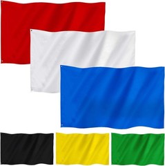 6 Pieces 3 x 5 Feet Flags Solid Color Blank Polyester for Garden Decoration