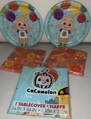 Cocomelon Birthday Party Supplies 1 Table Cover & 16 Plates+ 32 Luncheon Napkins