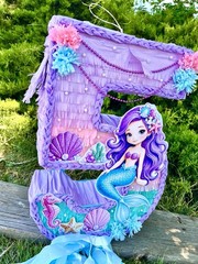 Mermaid Number 5 Piñata Birthday Party Decoration for Kids Birthday Party