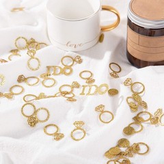 Gold Wedding Table Confetti,Glitter Paper Diamond Ring Confetti, I Do Engage…