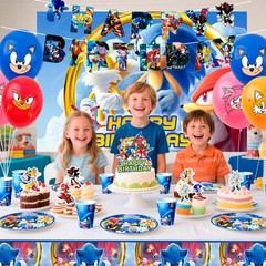Sonic Birthday Party Decorations Sonic Party Tableware Banners Balloons Backdrop