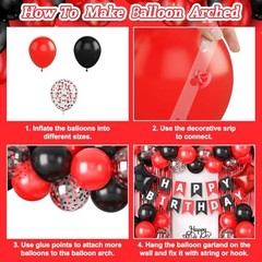 Red and Black Party Decorations for Men Women Boys Girls Confetti Red Black