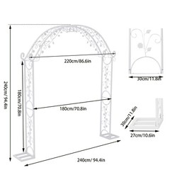 Decorative Wedding Arch Flower Pattern Heavy Metal for Bridal Party Prom Stand
