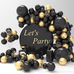 Black & gold balloon garland kit-116 Pcs