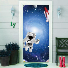 35.4 X 72.8 Inches Mystery Universe Planet Galaxy Yard Door Banner Sign Astronau