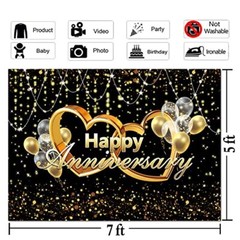 Happy Anniversary Banner Party Decoration Wedding Anniversary Photo Background